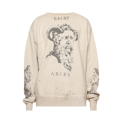 Pre-owned Saint Michael Aries Crewneck Sweatshirt 'grey'