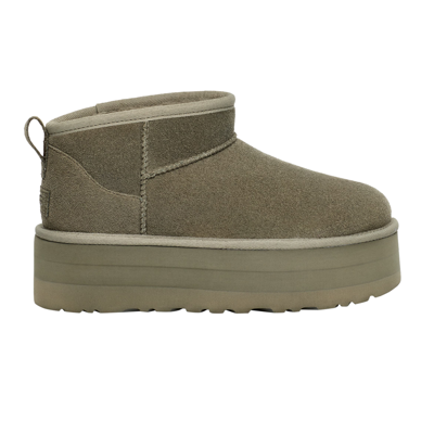 Pre-owned Ugg Wmns Classic Ultra Mini Platform Boot 'moss Green'