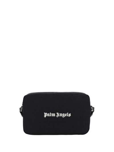 Shop Palm Angels Shoulder Bag In Black White
