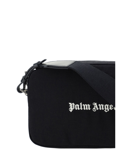Shop Palm Angels Shoulder Bag In Black White