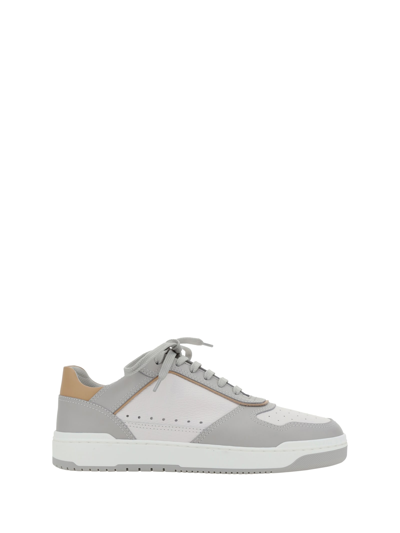 Shop Brunello Cucinelli Sneakers In Bianco+grigio Chiaro+sabbia