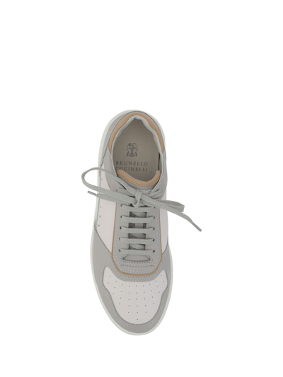 Shop Brunello Cucinelli Sneakers In Bianco+grigio Chiaro+sabbia