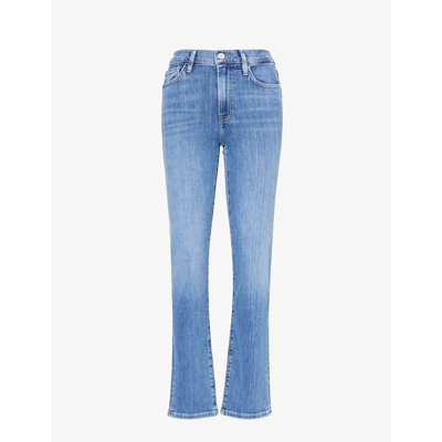 Shop Frame Women's Daphne Blue Le High Straight-leg High-rise Jeans