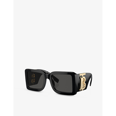 Shop Burberry Women's Black Be4406u Square-frame Acetate Sunglasses
