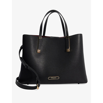 Shop Dune Black-synthetic Recycled Dorry Large Recycled Faux-leather Tote Bag