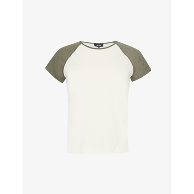Shop Me And Em Women's Cream/khaki Round-neck Regular-fit Cotton And Recycled Polyester-blend T-shirt