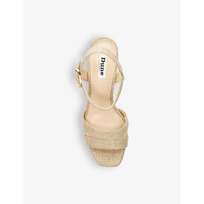 Shop Dune Women's Tural-canvas Molten Platform-sole Heeled Woven Sandals In Natural-canvas