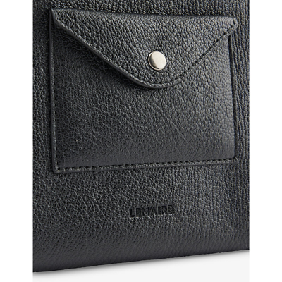 Shop Lemaire Women's Black Envelope Leather Cross-body Pouch Bag