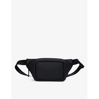 Shop Rains Adjustable-strap Coated-shell Mini Bum Bag In 01 Black