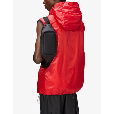 Shop Rains 01 Black Adjustable-strap Coated-shell Mini Bum Bag