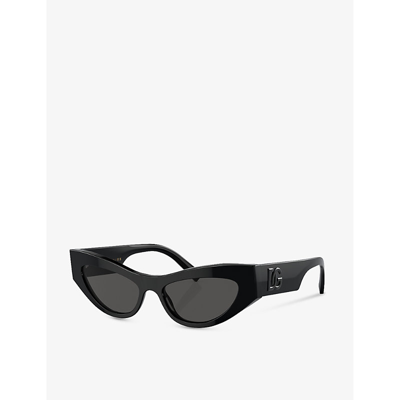 Dolce & Gabbana Dg4450 Cat Eye-frame Acetate Sunglasses In Black
