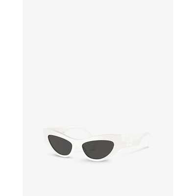 Dolce & Gabbana Dg4450 Cat Eye-frame Acetate Sunglasses In White