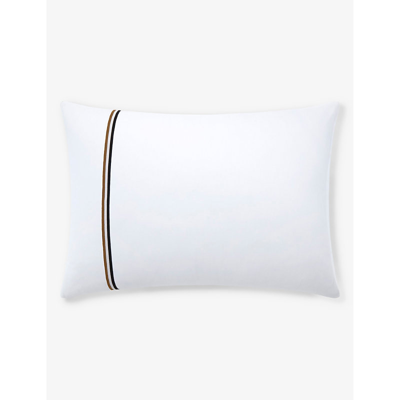 Shop Hugo Boss Boss Multicoloured Blinea Stripe-print Cotton Pillowcase 50cm X 75cm