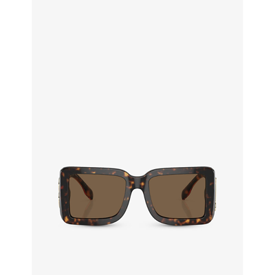 Burberry Square Acetate Sunglasses In Brown