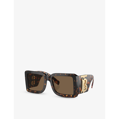 Shop Burberry Women's Brown Be4406u Square-frame Acetate Sunglasses