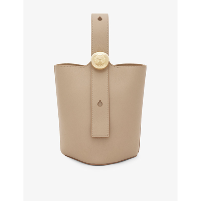 Loewe Womens Sand Pebble Mini Leather Bucket Bag In Sand
