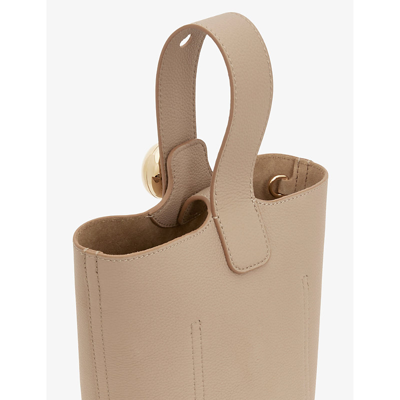 Loewe Womens Sand Pebble Mini Leather Bucket Bag In Sand