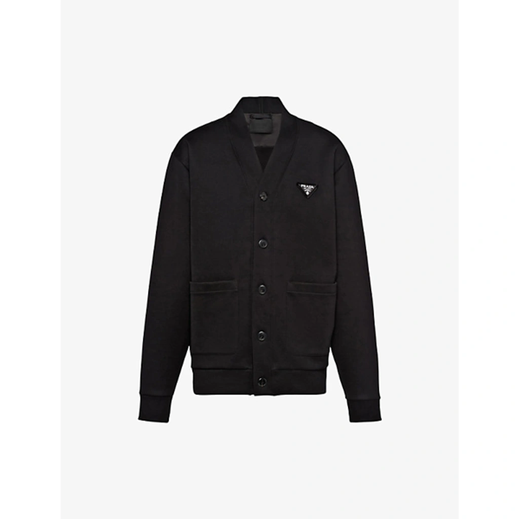 PRADA＊Cotton fleece cardigan コットン カーディガン＊送料込 Cotton-blend fleece cardigan in black - Prada | Mytheresa