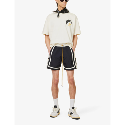 Shop Rhude Moonlight Graphic-print Shell In Black Ivory