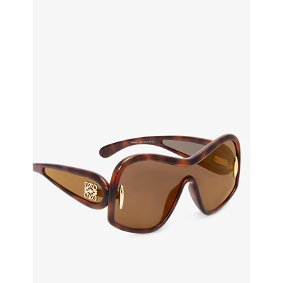 Shop Loewe Women's Dark Havana Gsunmasx021100 Square-frame Acetate Sunglasses