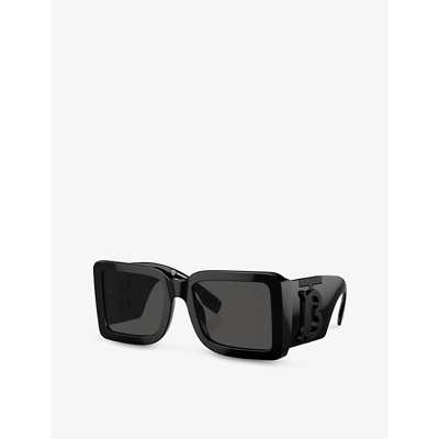 Shop Burberry Women's Black Be4406u Square-frame Acetate Sunglasses