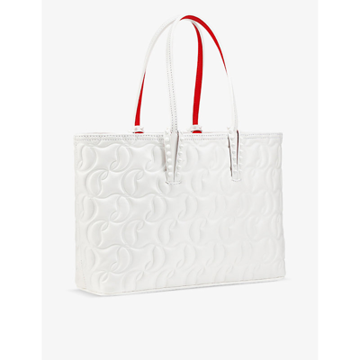 Shop Christian Louboutin Women's Bianco Cabata Small Leather Tote Bag