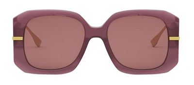 Shop Fendi Fe 40065 I 81s Butterfly Sunglasses In Violet