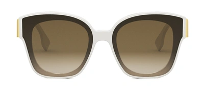 Shop Fendi Fe 40098 I 25f Square Sunglasses In Brown