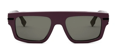 Shop Fendi Fe 40091 U 69a Flattop Sunglasses In Grey