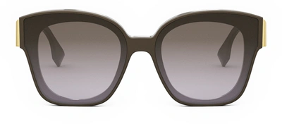 Shop Fendi Fe 40098 I 48f Square Sunglasses In Brown