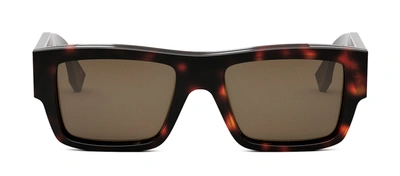 Shop Fendi Fe 40118 I 54e Flattop Sunglasses In Brown
