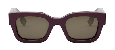 Shop Fendi Fe 40119 I 69e Square Sunglasses In Brown