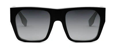 Shop Fendi Fe40124i 01b Flattop Sunglasses In Grey