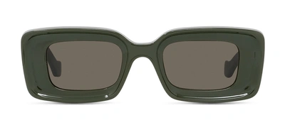 Shop Loewe Lw 40101 I 96e Rectangle Sunglasses In Brown