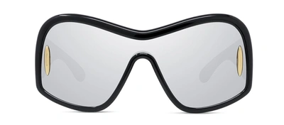 Shop Loewe Lw 40131 I 01c Shield Sunglasses In Silver