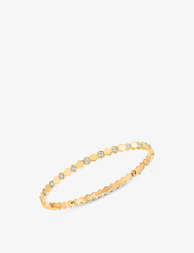 Shop Chaumet Womens Yellow Gold Bee My Love 18ct Yellow-gold And 0.95ct Diamond Bangle