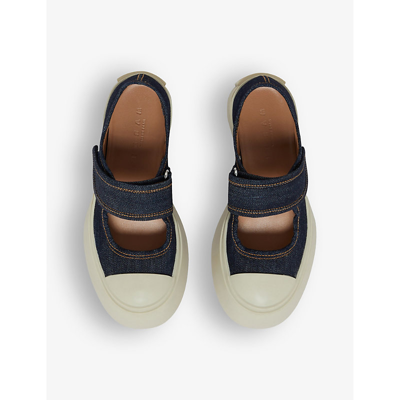 Marni Pablo Mary Jane Nappa Leather Sneakers In Blue