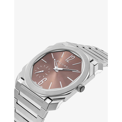 Shop Bvlgari Silver Re00033 Octo Finissimo Stainless-steel Automatic Watch