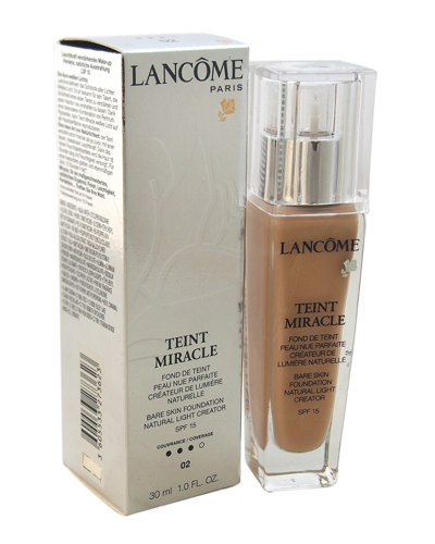 Shop Lancôme For Women 1oz #02 Lys Rose Teint Miracle Bare Skin Foundation Natural Light Creator Spf 15