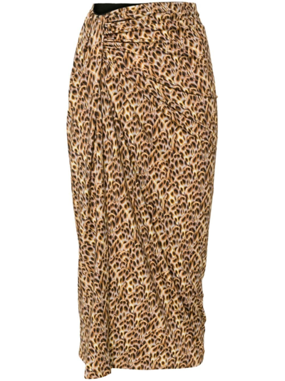 Shop Marant Etoile Stretch Jersey Skirt In Yellow
