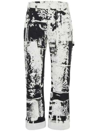 Shop Alexander Mcqueen `patch` `fold` Print Jeans In White
