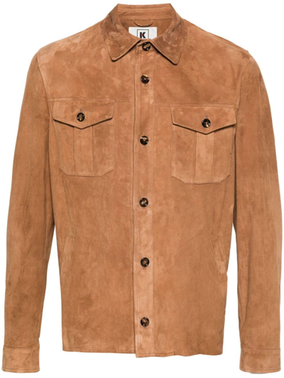 Shop Kired `erik` Leather Jacket In Brown