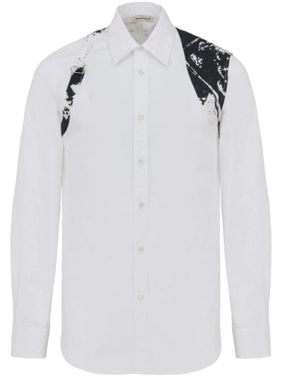 Shop Alexander Mcqueen `printed Harness` Shirt In White