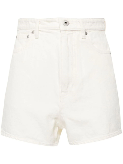 Shop Kenzo Denim Shorts In White