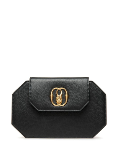 Shop Bally Mini Emblem Octagon Bag In Black  
