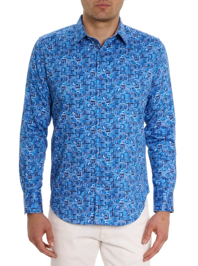 Shop Robert Graham Seas The Day Long Sleeve Button Down Shirt In Blue