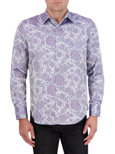 Shop Robert Graham Limited Edition Portiere Long Sleeve Button Down Shirt In Purple