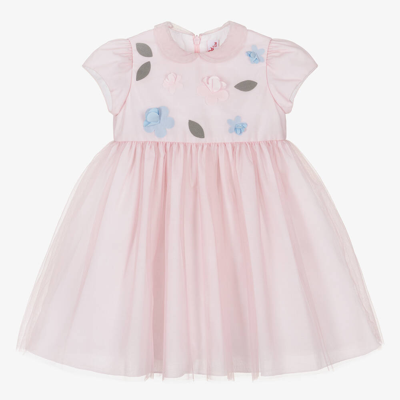 Shop Il Gufo Baby Girls Pink Floral Tulle Dress