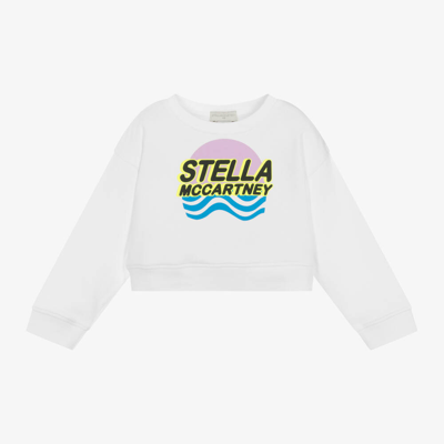 Shop Stella Mccartney Kids Girls White Cotton Sweatshirt