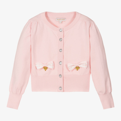 Shop Angel's Face Girls Pale Pink Cotton Bow Cardigan